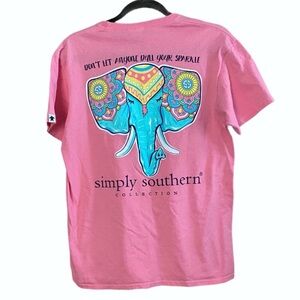 Simply Southern Pink Elephant Tee Size Medium